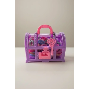 Mor Renk Sandıklı Lastik Toka Set