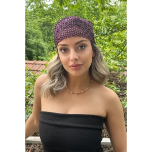 Mor Renk Simli Fular