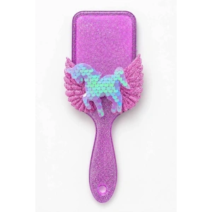 Mor Renk Simli Unicorn  Figürlü Saç Tarama Fırçası/Tarak