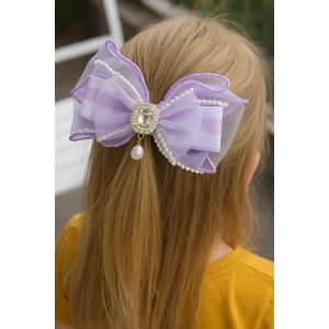 Mor Renk Taş Detaylı Kurdele Otomat Toka