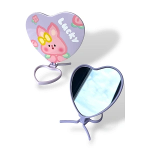 Mor Renk Tavşan Figürlü Masa Aynası