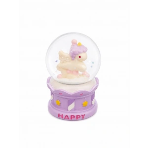 Mor Renk Unicorn Işıklı Küçük Kar Küresi