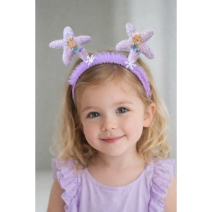 Mor Renk Yıldız Figürlü Çocuk Taç