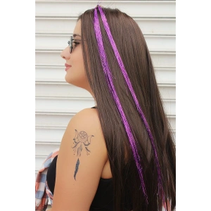 Mor Simli Yan Postiş 45 Cm