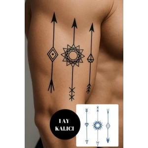 Ok Figürlü 12 Saat Sonra Kararan Geçici Mini Dövme Tattoo