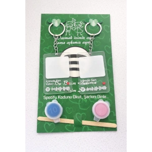 Parmak İzi Spotify Şarkılı Anahtarlık Seti