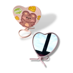 Pembe Renk Ayı Figürlü Masa Aynası