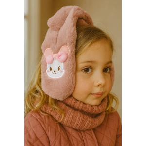 Pembe Renk Ayıcık Figürlü Peluş Çocuk Kulaklık