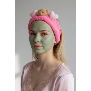 Pembe Renk Ayıcık Figürlü Peluş Saç Bandı