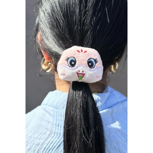 Pembe Renk Ayıcık Figürlü Peluş Simit Toka