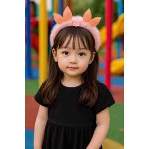 Pembe Renk Baykuş Figürlü Peluş Taç