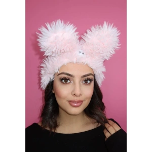 Pembe Renk Canavar Figürlü Peluş Saç Bandı