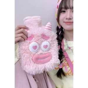 Pembe Renk Canavar Figürlü Peluş Sıcak Su Torbası
