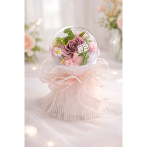 Pembe Renk Çiçek Aranjman Küresi