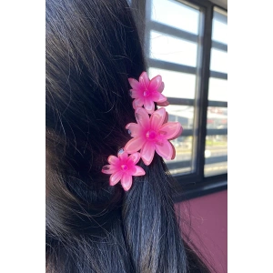 Pembe Renk Çiçek Figürlü Mandal Toka