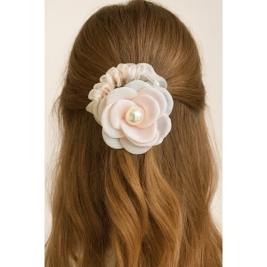 Pembe Renk Çiçek Figürlü Simit Toka