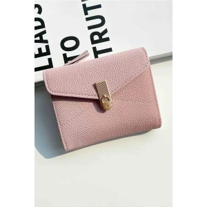Pembe Renk Deri Kadın Cüzdan/Kartlık