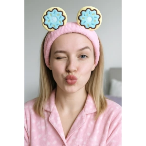 Pembe Renk Donut Figürlü Peluş Saç Bandı