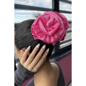 Pembe Renk Gül Detaylı Mandal Toka