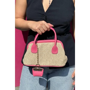 Pembe Renk Hasır Kadın Çanta