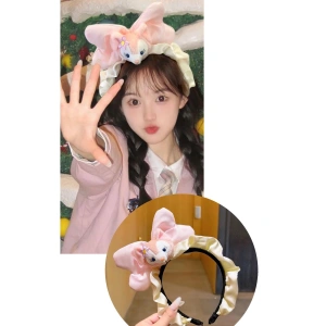 Pembe Renk Hayvan Figürlü Peluş Kurdele Taç