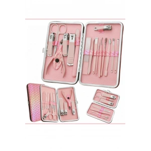 Pembe Renk Hologramlı Manikür/ Pedikür Kutulu Törpü Set