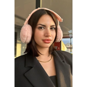 Pembe Renk İnci Detaylı Kulaklı Çocuk Peluş Kulaklık
