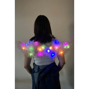 Pembe Renk Işıklı Melek Kanadı