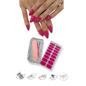 Pembe Renk Jel Tırnak Etiketi - Uv Ile Yapılan Poly Jel Sticker Sertleşen -Kürlenmiş Jel Tırnak Stickerı