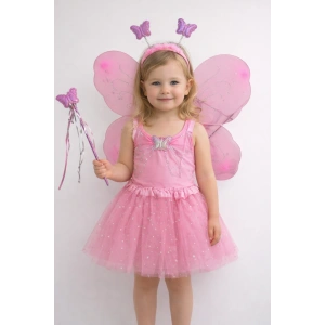 Pembe Renk Kanat /Asa /Taç /Etek Set