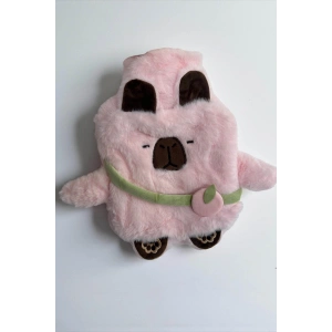 Pembe Renk Kapibara Figürlü Peluş Sıcak Su Torbası