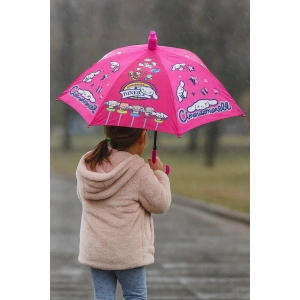 Pembe Renk Karışık Figürlü Kılıflı Çocuk Şemsiye