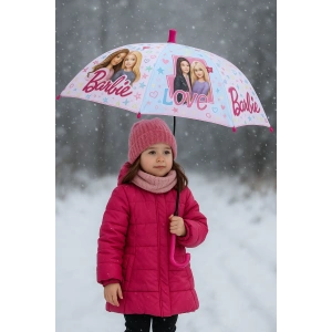 Pembe Renk Karışık Figürlü Kılıflı Çocuk Şemsiye