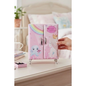 Pembe Renk Karışık Figürlü Takı Dolabı/Organizer