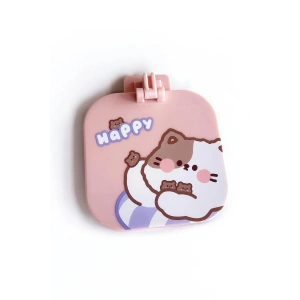 Pembe Renk Karışık Figürlü Tarak / Masa Aynası Set