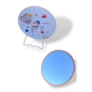 Pembe Renk Karışık Figürlü Yuvarlak Masa Aynası