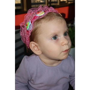 Pembe Renk Kek Figürlü Çocuk Saç Bandı