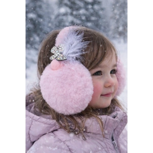Pembe Renk Kelebek Detaylı Peluş Kulaklık