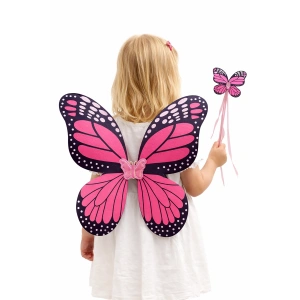 Pembe Renk Kelebek Figürlü Kanat / Asa Set
