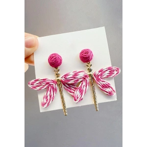 Pembe Renk Kelebek Figürlü Küpe (Çift)