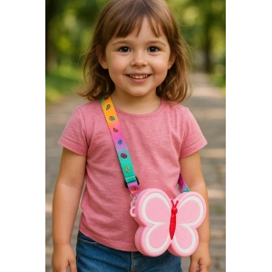 Pembe Renk Kelebek Figürlü Pop-İt Çocuk Çanta