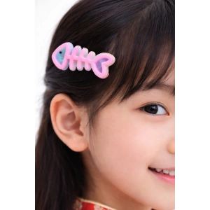 Pembe Renk Kılçık Figürlü Yan Toka