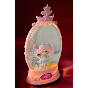 Pembe Renk Kız Figürlü Müzikli Ve Işıklı Kar Küresi