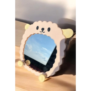Pembe Renk Koyun Figürlü Masa Aynası