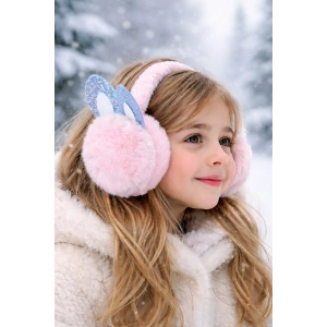 Pembe Renk Kulak Figürlü Peluş Kulaklık