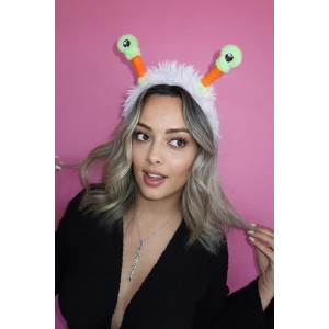 Pembe Renk Kulakları Oynayan Işıklı Peluş Taç