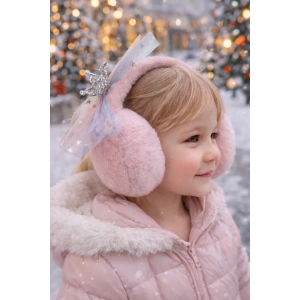 Pembe Renk Kurdele Figürlü Peluş Kulaklık