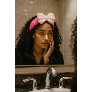 Pembe Renk Kurdele Figürlü Peluş Saç Bandı