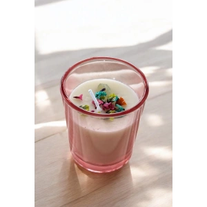 Pembe Renk Kuru Çiçek Detaylı Mum