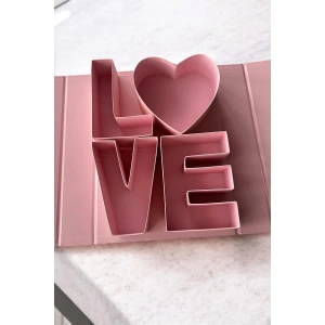 Pembe Renk Love Detaylı Doldurulabilir Hediye Kutusu
